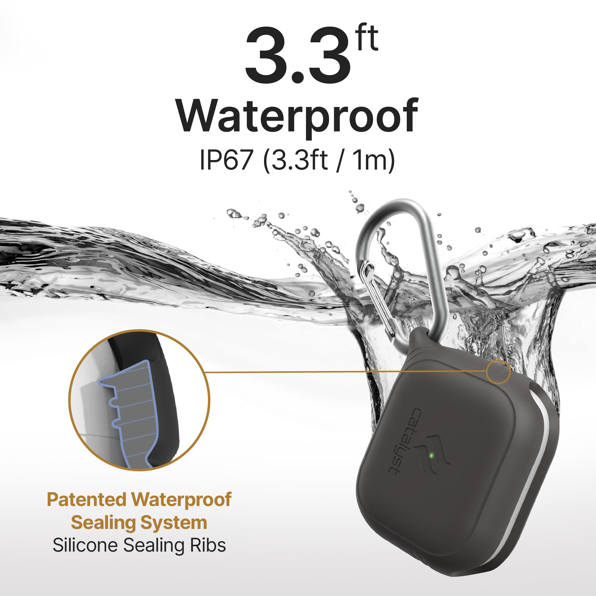 AirPods (Gen 3) - Waterproof Case + Carabiner