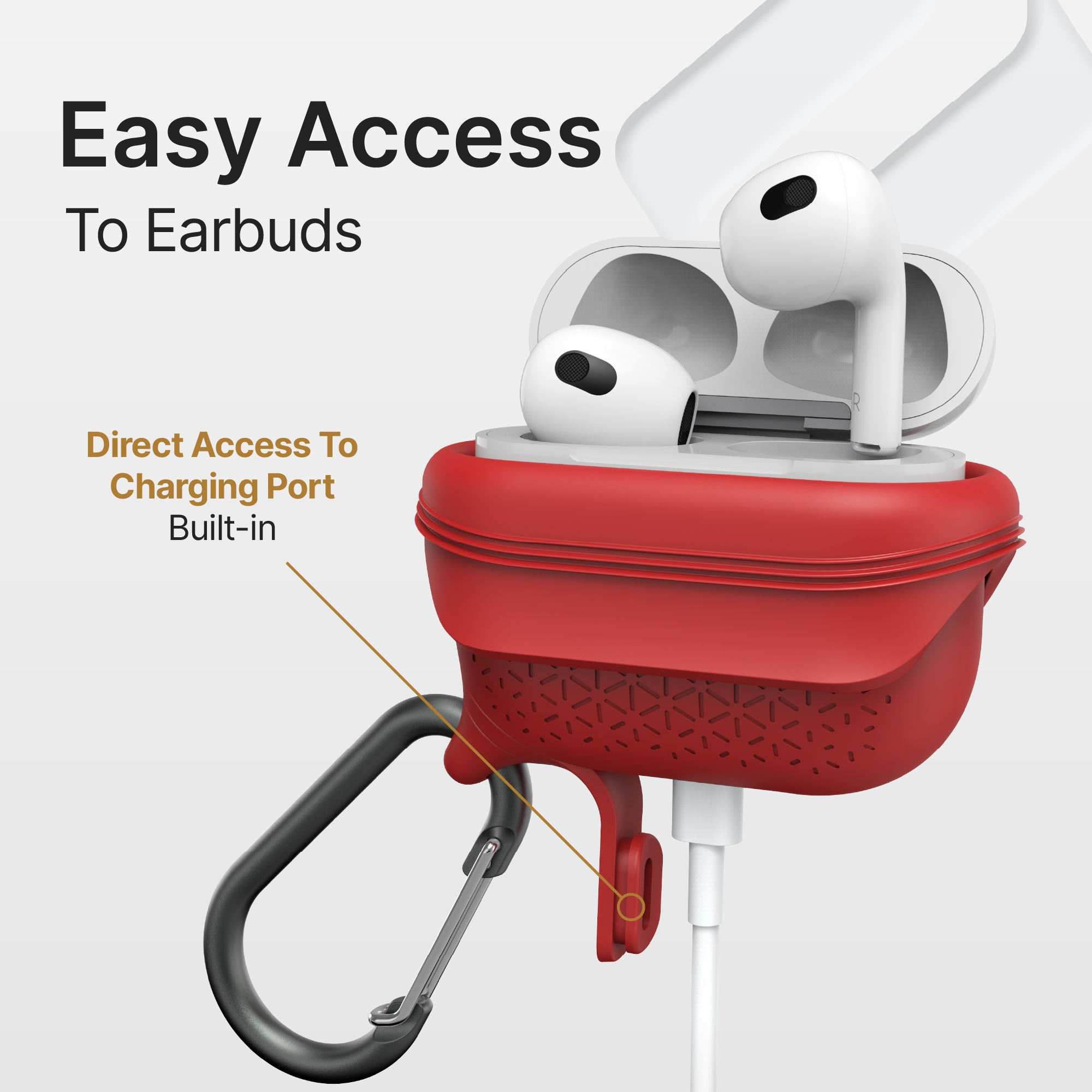 AirPods (Gen 3) - Waterproof Case + Carabiner