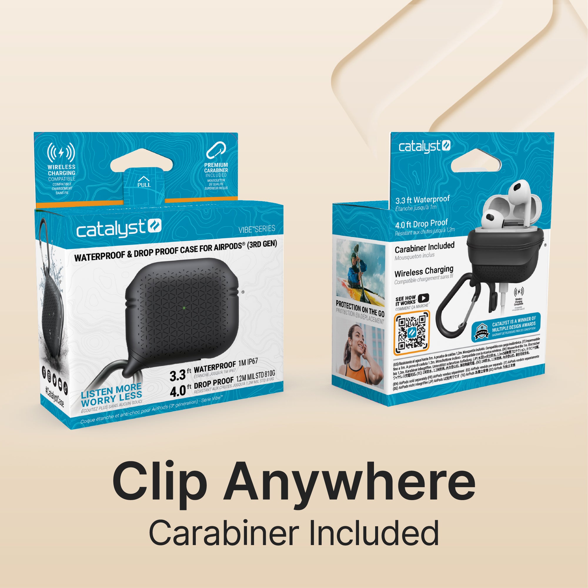 AirPods (Gen 3) - Waterproof Case + Carabiner