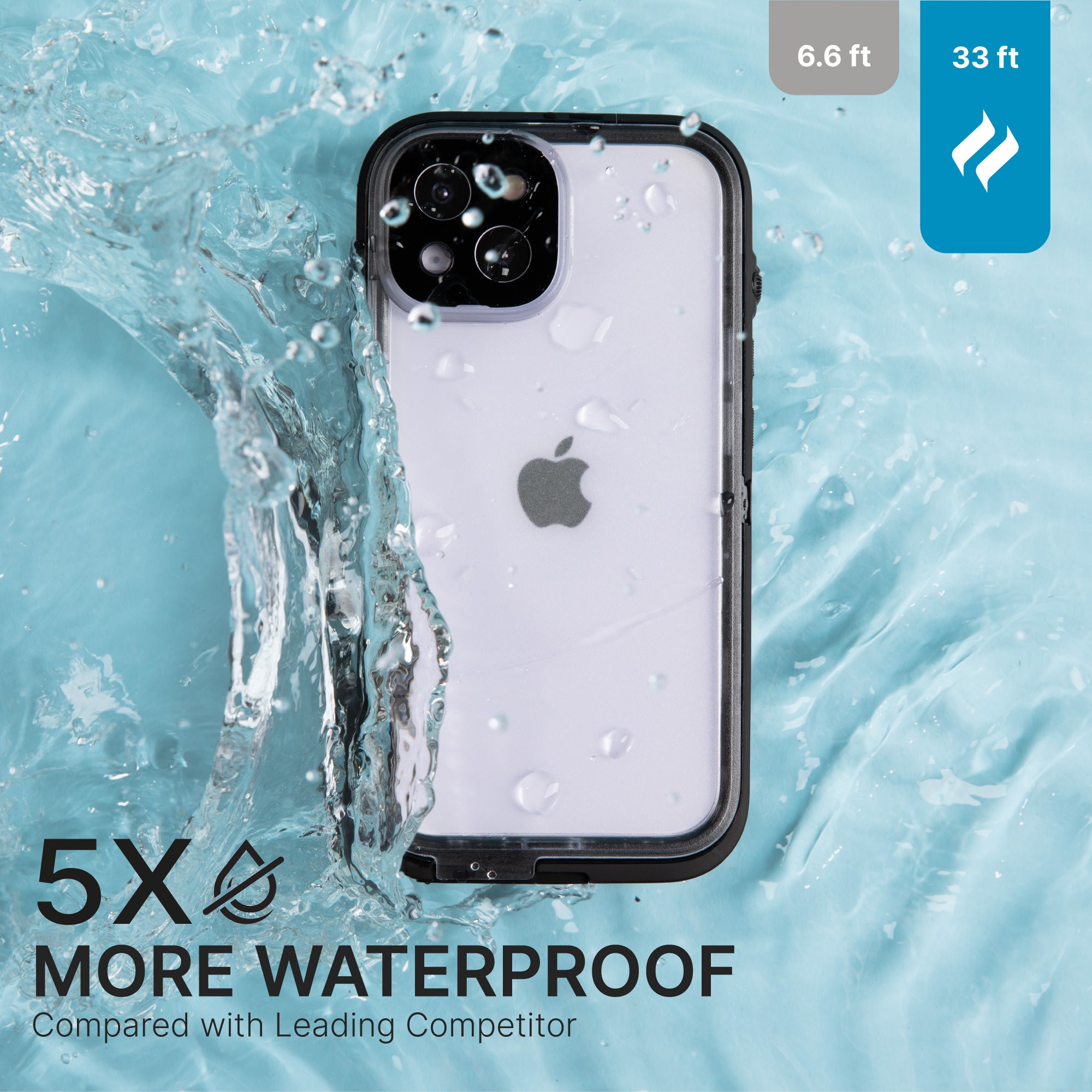 CATIPHO14BLKM-FBA | Catalyst iPhone 14 Waterproof Case Total Protection case splashed in water 5 times more waterproof