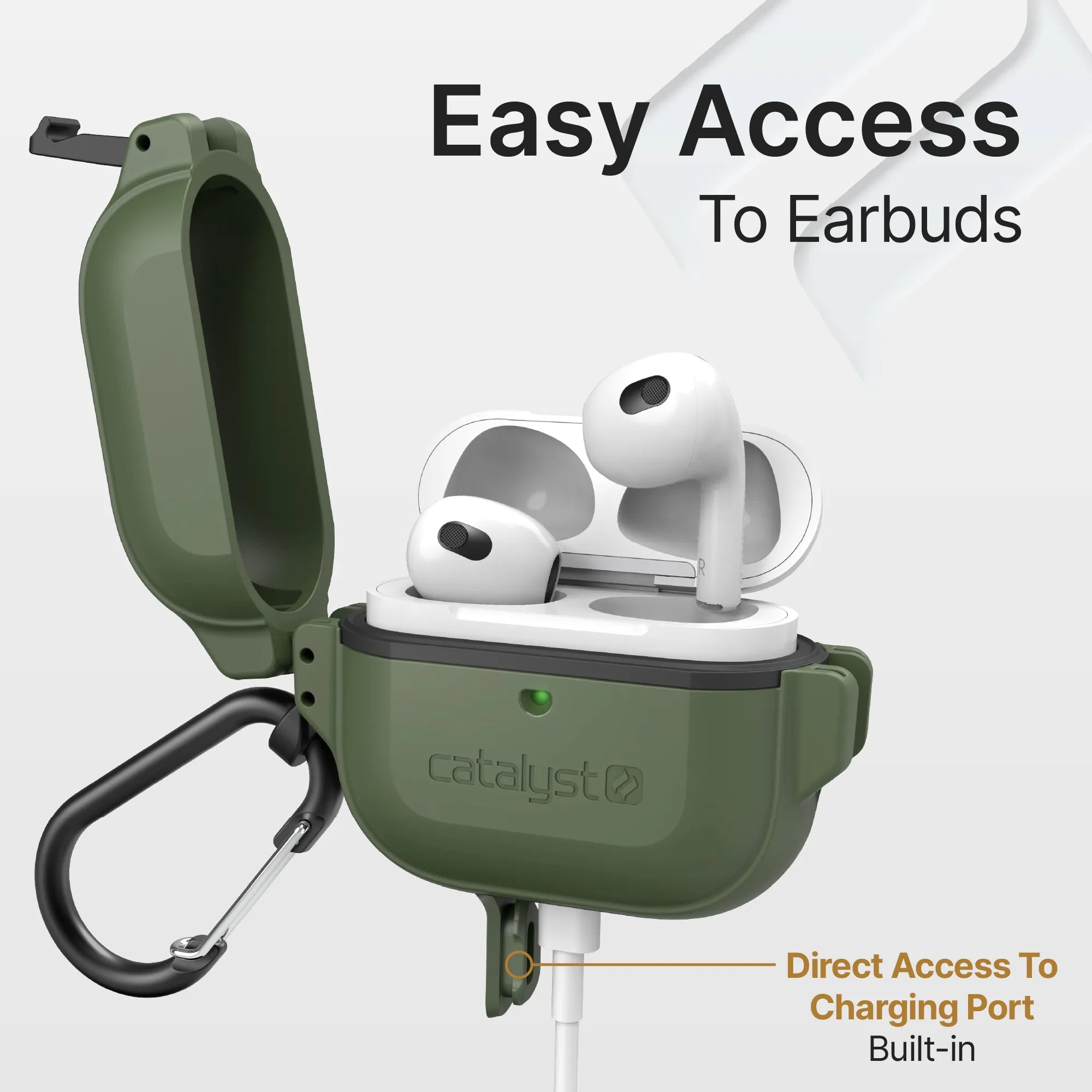AirPods (Gen 3) - 100M Waterproof Total Protection Case + Carabiner