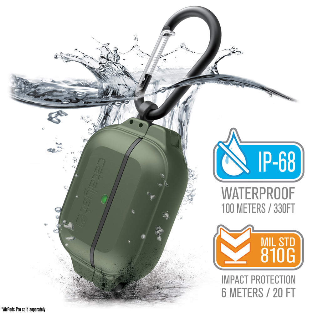 AirPods Pro (Gen 2/1) - 100M Waterproof Total Protection Case + Carabiner-CA