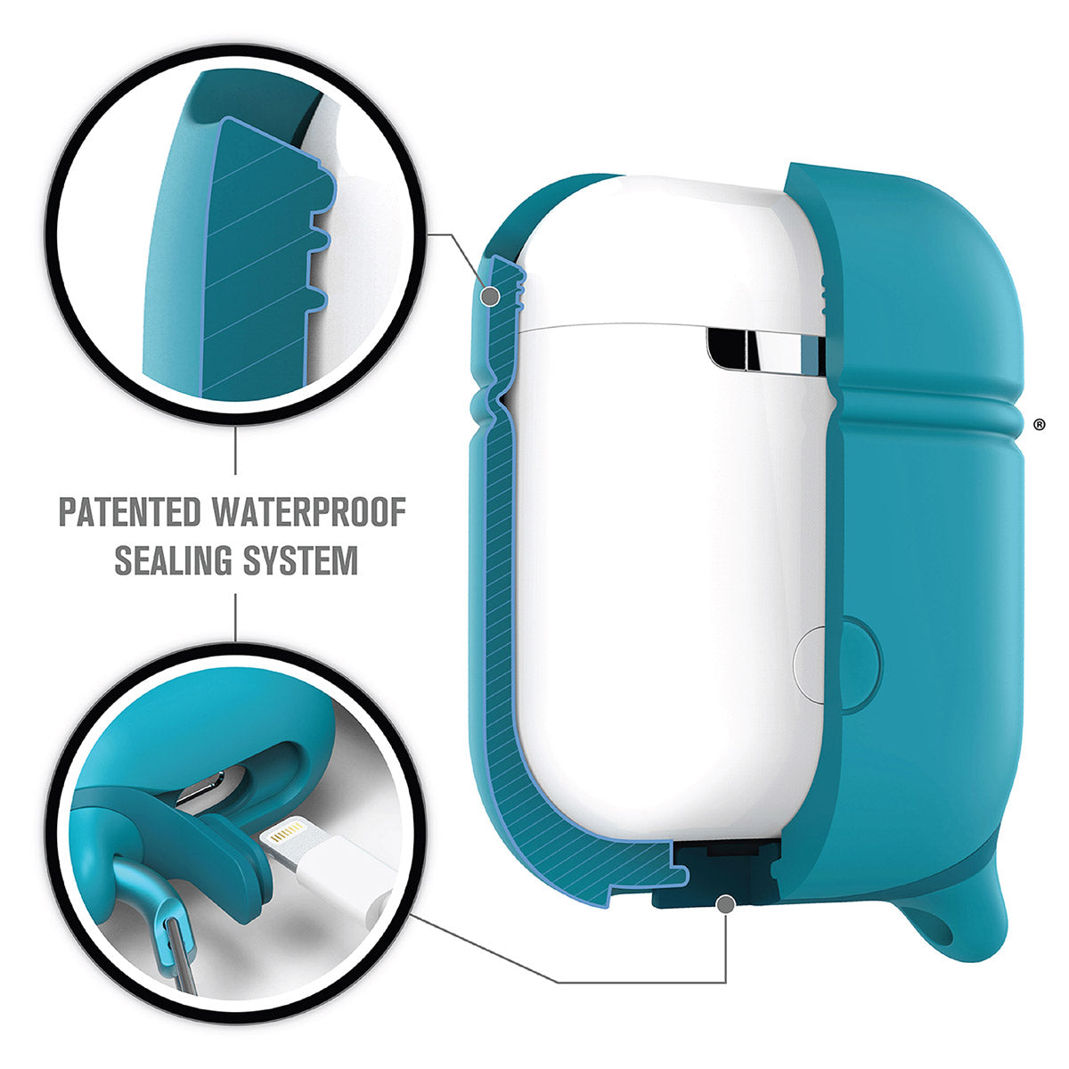 AirPods (Gen 2/1) - Waterproof Case + Carabiner-CA