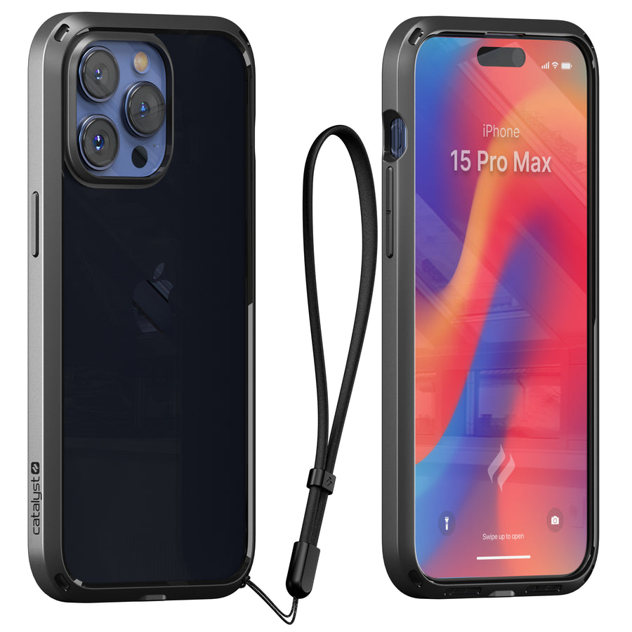 CATDRPH15BLKLP-FBA | iPhone 15 Pro Max in Catalyst Case Influence Case