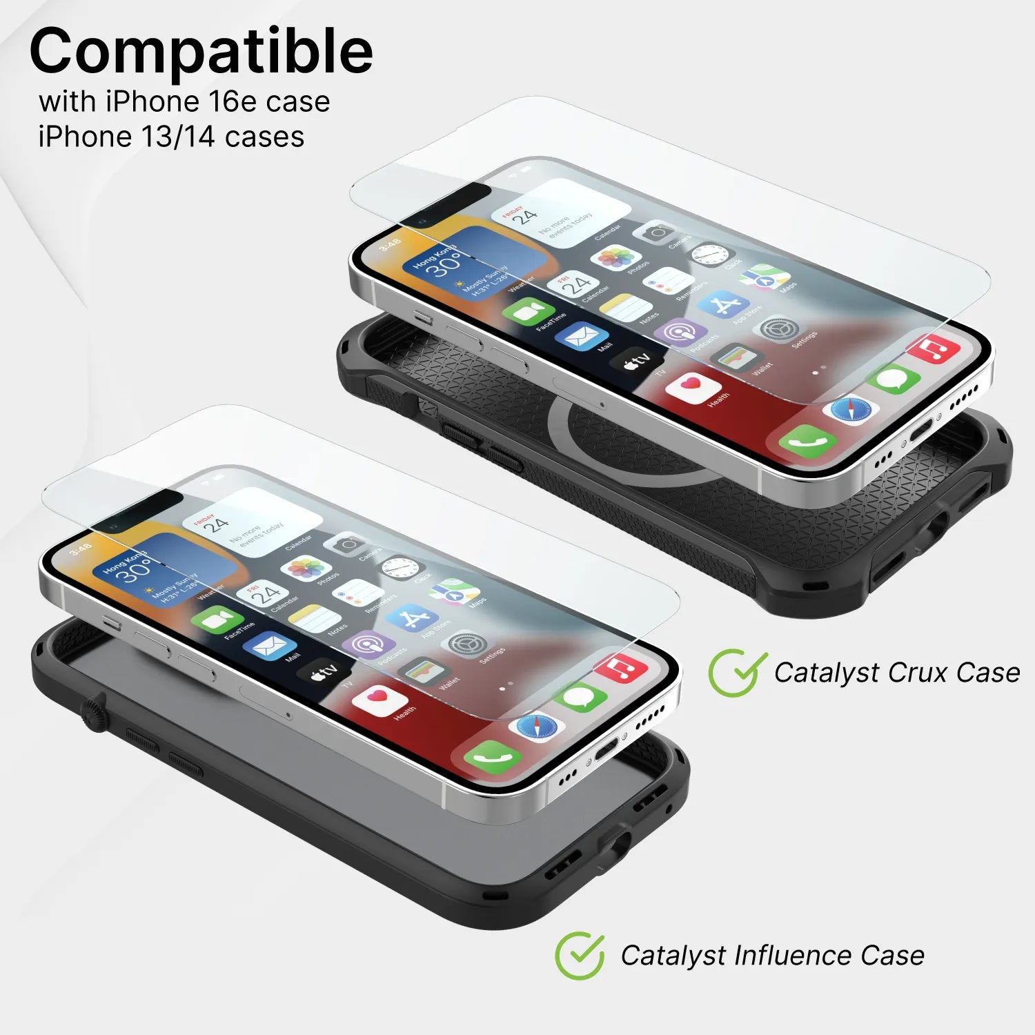 iPhone 16e / 14 / 13 - Tempered Glass Screen Protector-UK