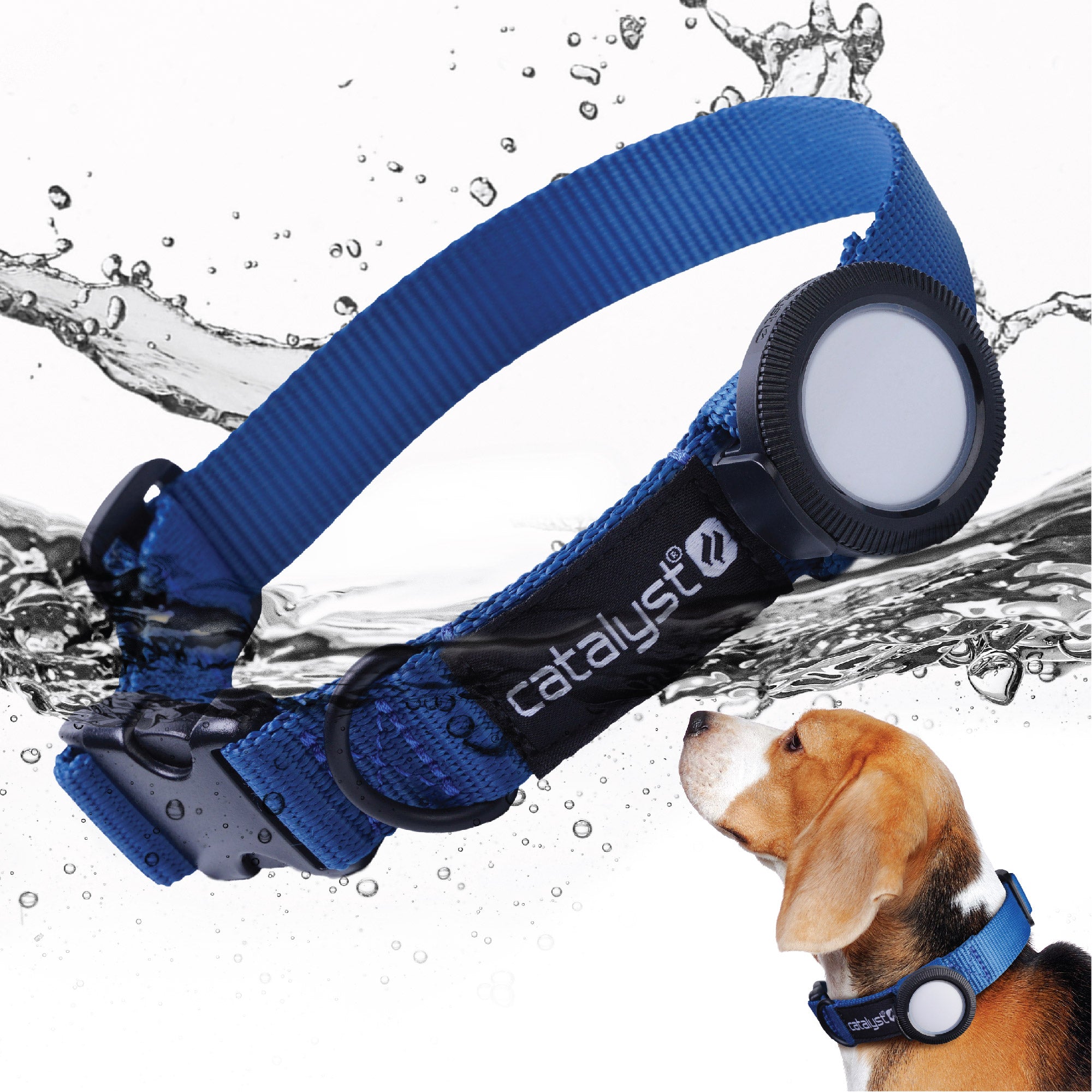 Quick Drying 1" Dog Collar with Waterproof AirTag Case-EU