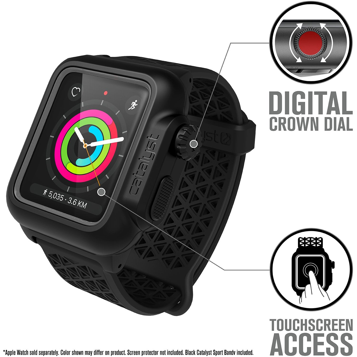 CAT42SBWAT3BLK | Waterproof Case for 42mm Apple Watch Series 3 Sport Band