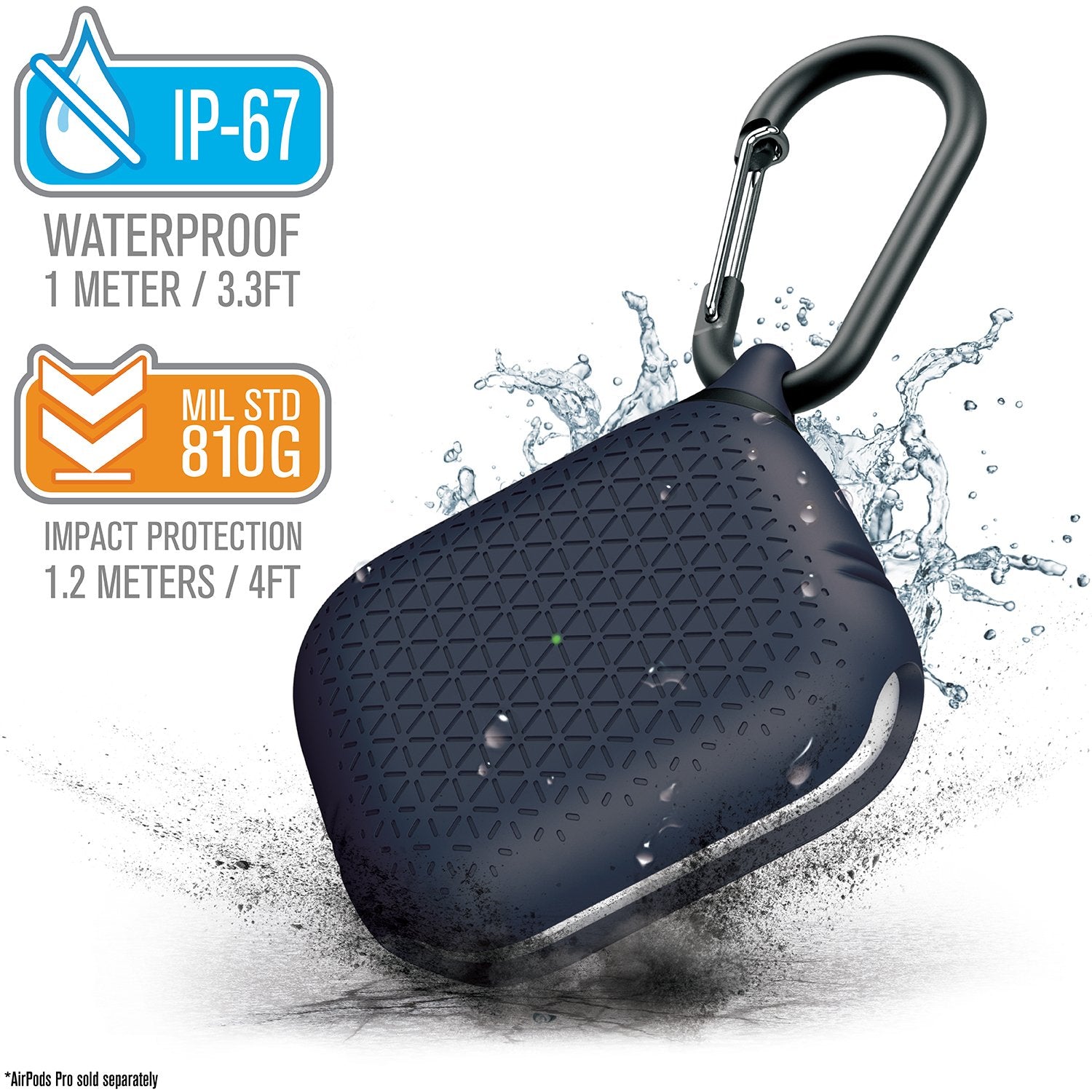 AirPods Pro (Gen 2/1) - Waterproof Case + Carabiner-CA