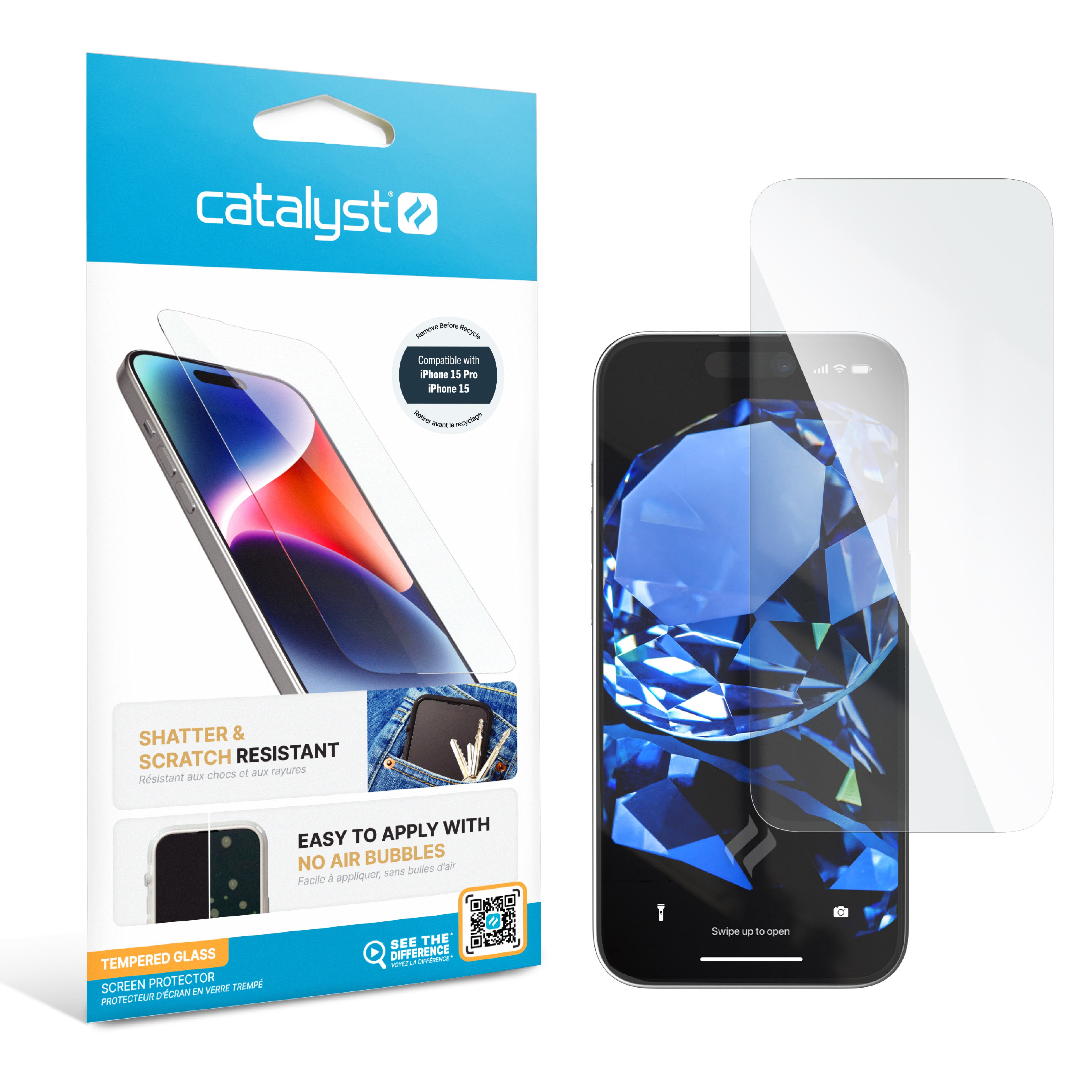 Tempered Glass Screen Protector for iPhone 15 Series