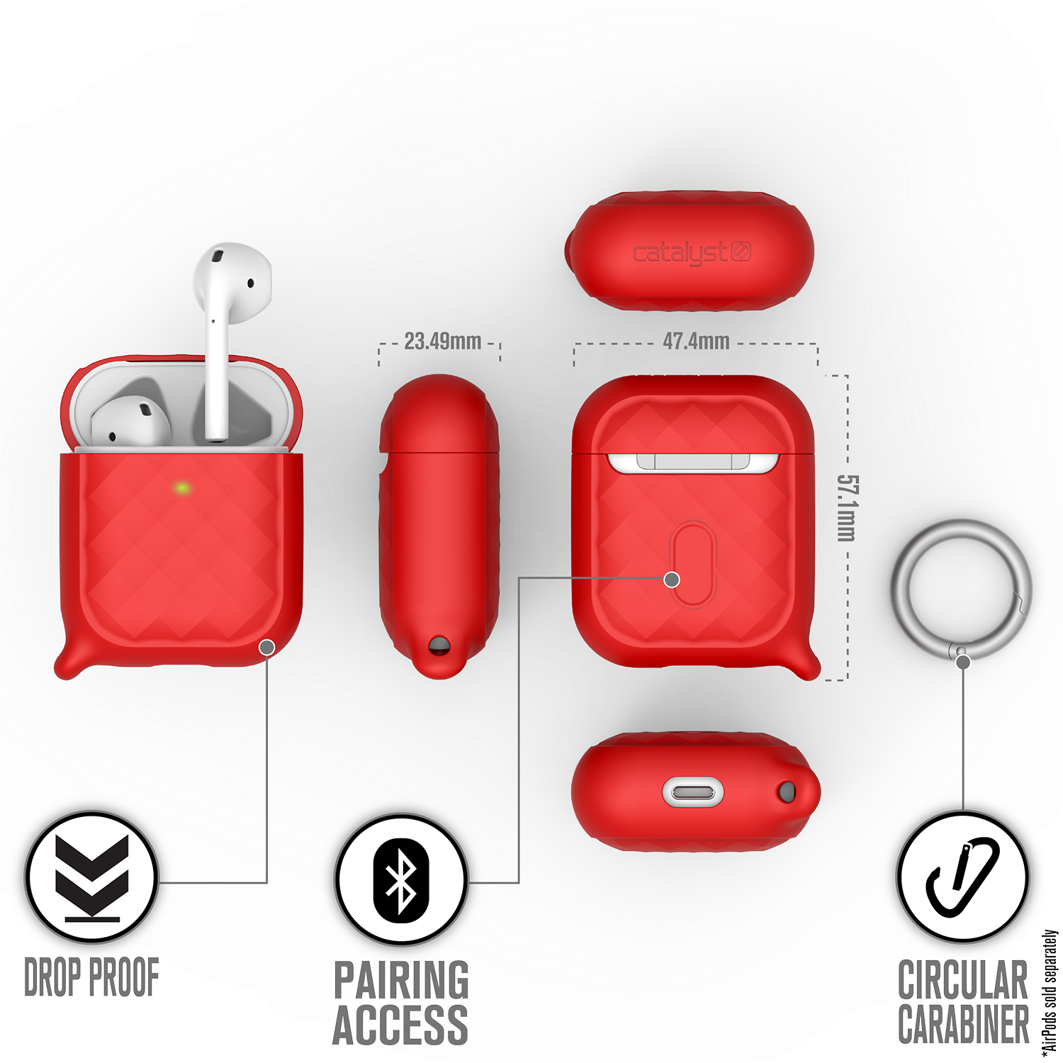 CATAPDCIRRED | Clip Ring Case for AirPods