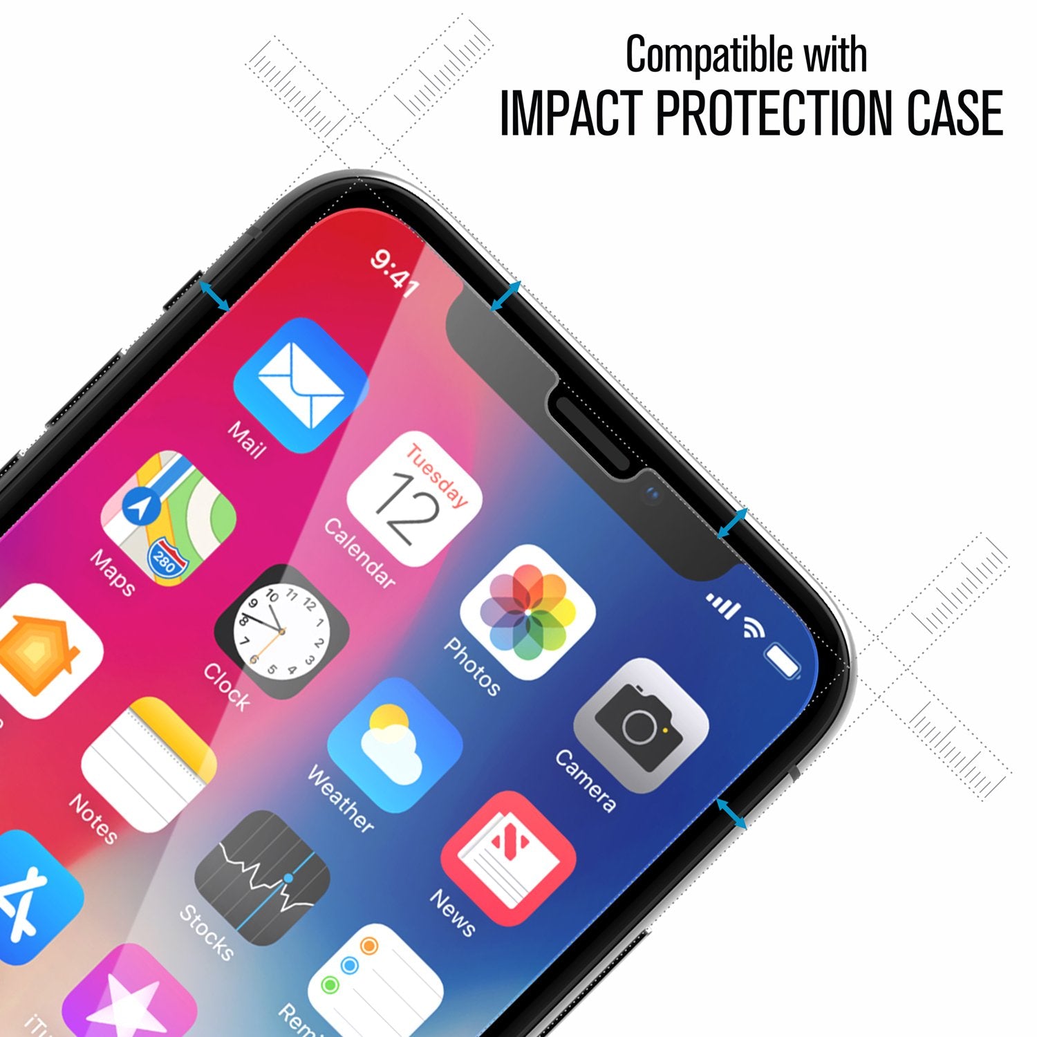 CATGLASIPHOX | Tempered Glass Screen Protector for iPhone X/Xs/11 Pro