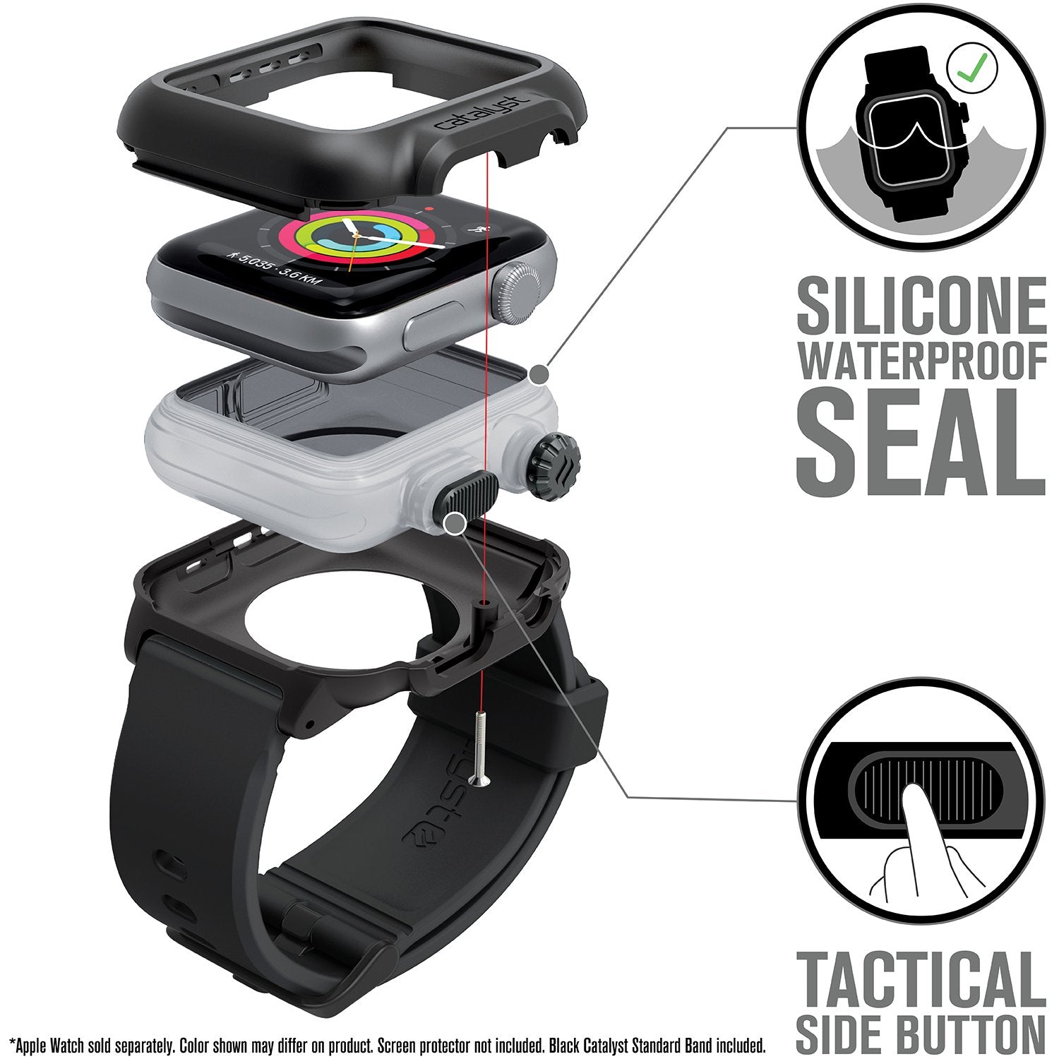 CAT42WAT3BLK | Waterproof Case for 42mm Apple Watch Series 3