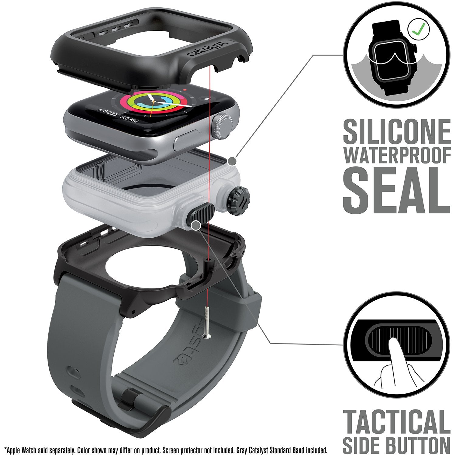 CAT42WAT3GRY | Waterproof Case for 42mm Apple Watch Series 3