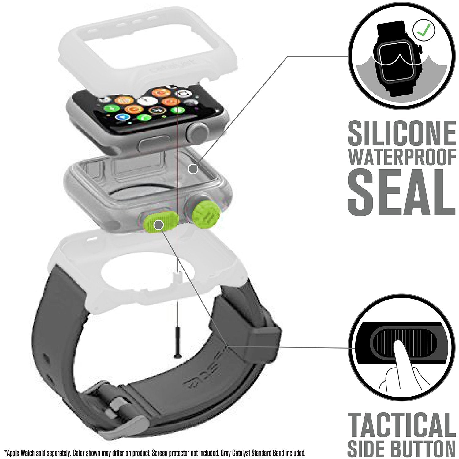 CATIWATGRE | Waterproof Case for 42mm Apple Watch Series 1