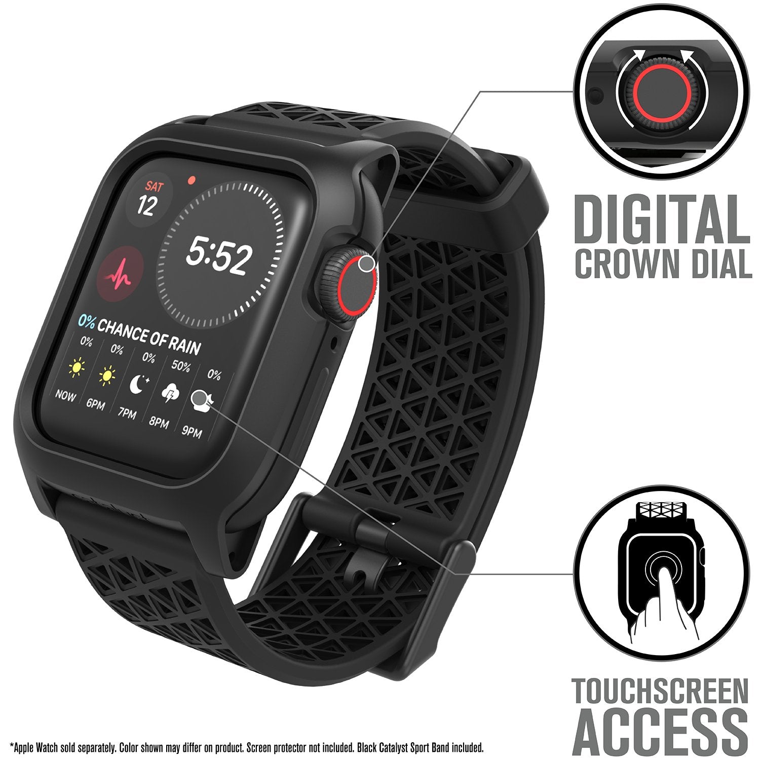 CAT40DROP5BLK | Impact Protection Case V2 for Apple Watch Series 5 & 4 - 40mm