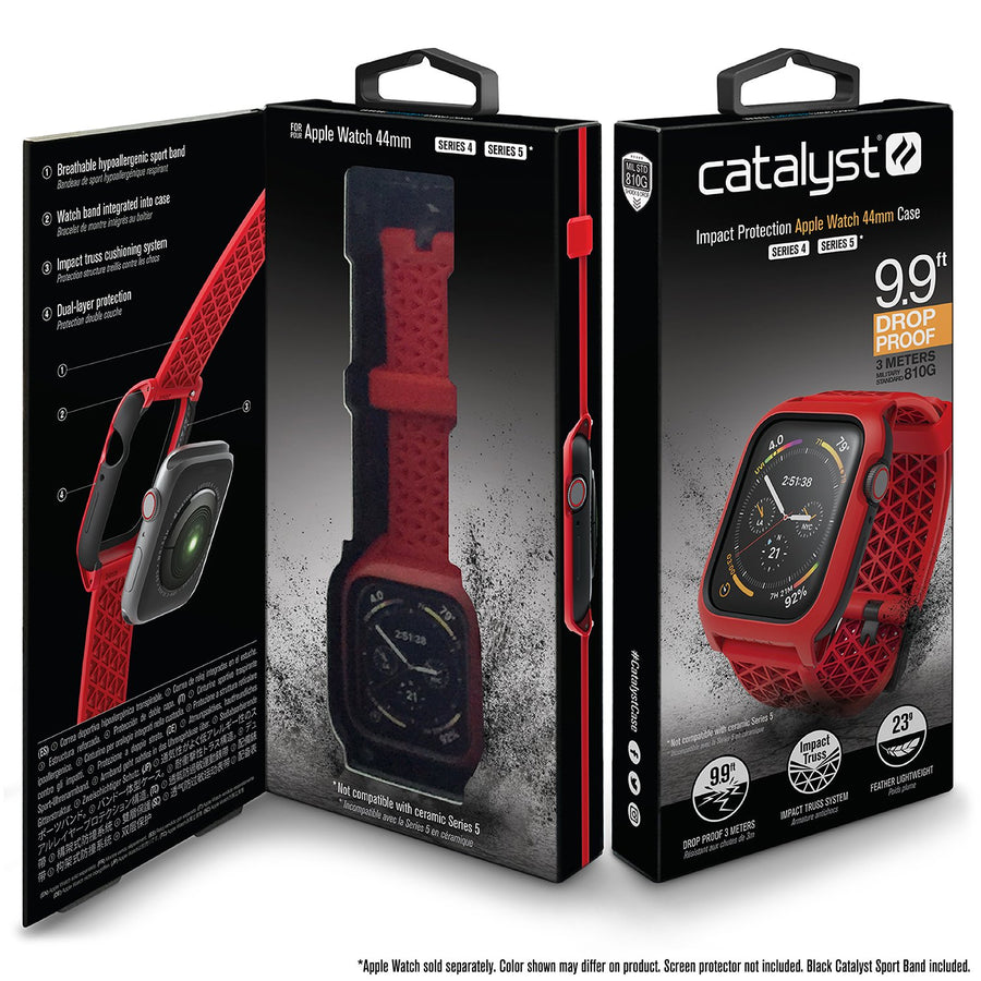 CAT44DROP5RED | Impact Protection Case V2 for Apple Watch Series 5 & 4 - 44mm